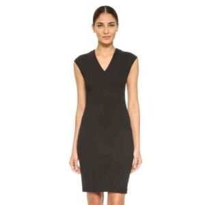 NWT Vince V Neck Sleeveless Knee Length Little Black Dress Size 4 Cocktail Party